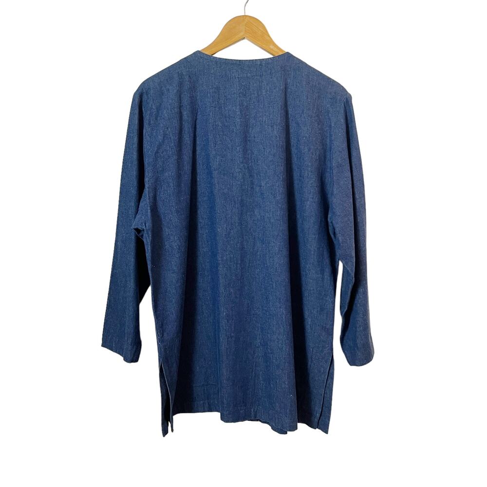 Vintage Denim Patchwork Button Down Shacket Size … - image 2